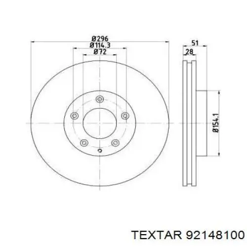 Передние тормозные диски 92148100 Textar