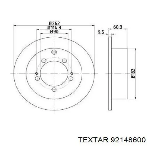 Тормозные диски 92148600 Textar