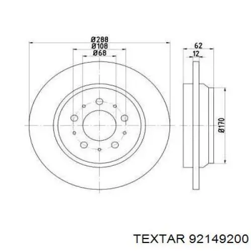 Тормозные диски 92149200 Textar