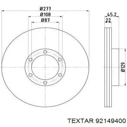 Тормоз дисковый передний Textar 92149400 цена, от 44.85 USD