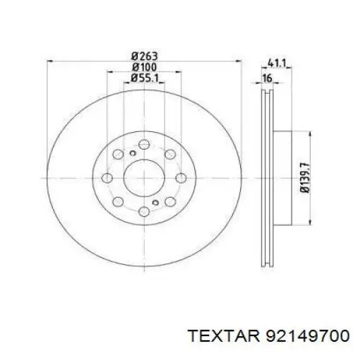 Тормозные диски 92149700 Textar