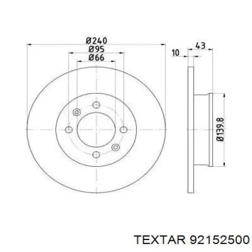 Тормозные диски 92152500 Textar