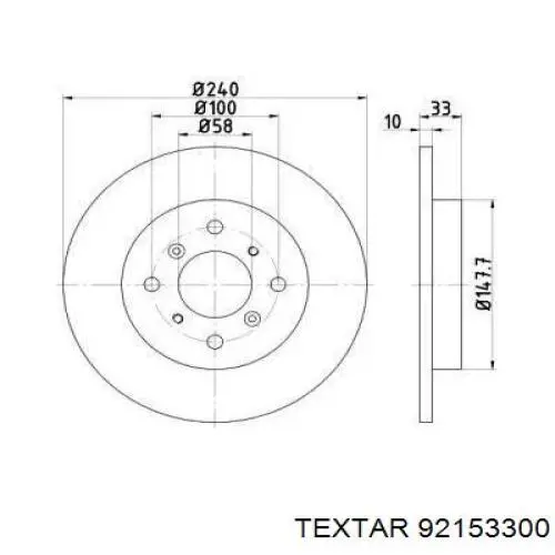 Тормозные диски 92153300 Textar