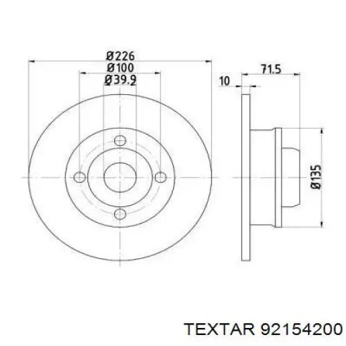 Тормозные диски 92154200 Textar