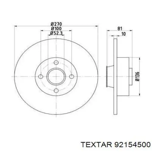 Тормозные диски 92154500 Textar