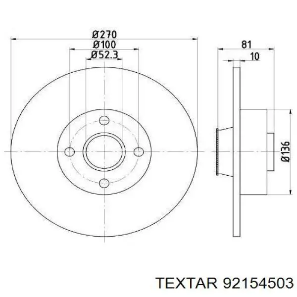92154503 Textar тормозные диски