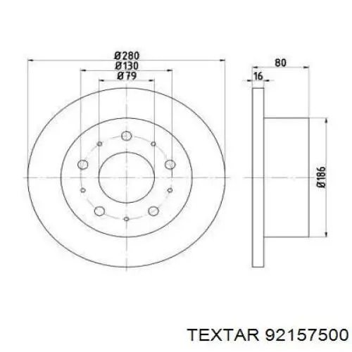 Тормозные диски 92157500 Textar