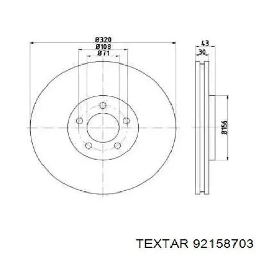 92158703 Textar диск тормозной передний