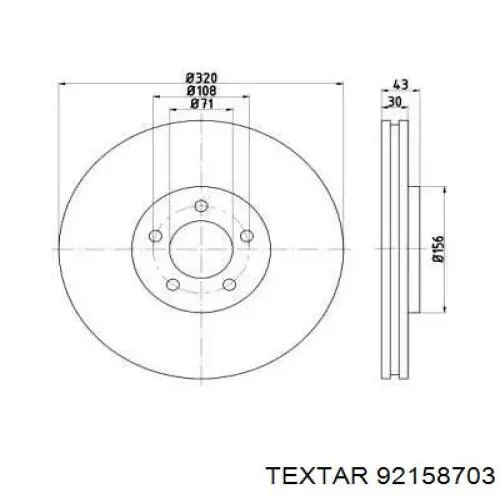 Передние тормозные диски 92158703 Textar