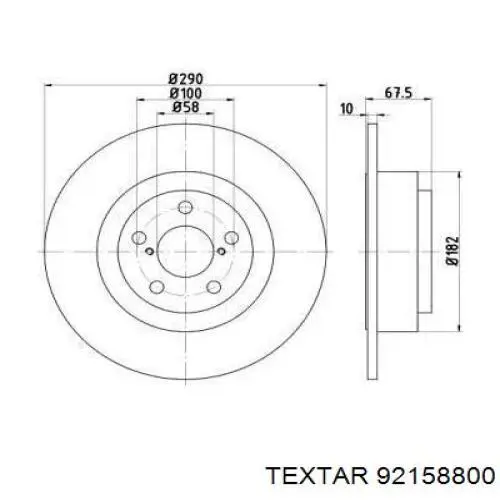92158800 Textar диск тормозной задний