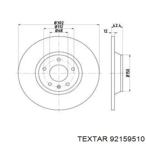 Тормозные диски 92159510 Textar