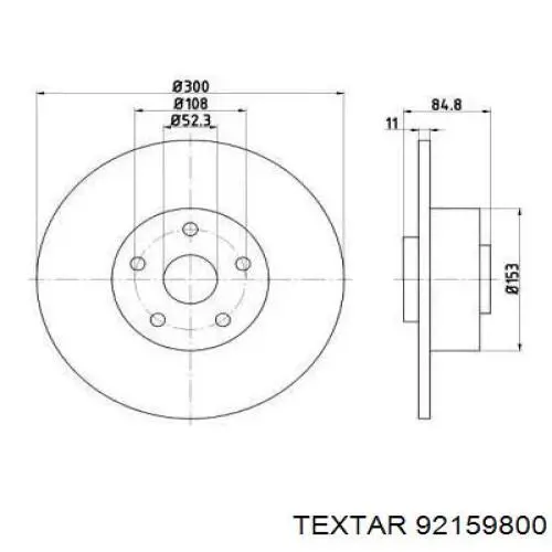 Тормозные диски 92159800 Textar