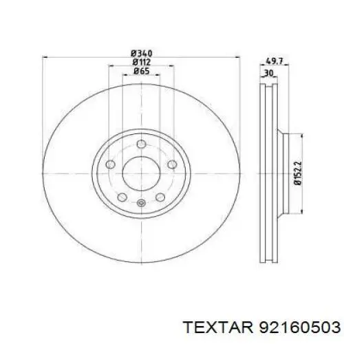 Передние тормозные диски 92160503 Textar