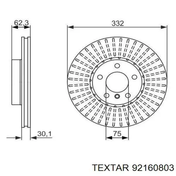 Передние тормозные диски 92160803 Textar