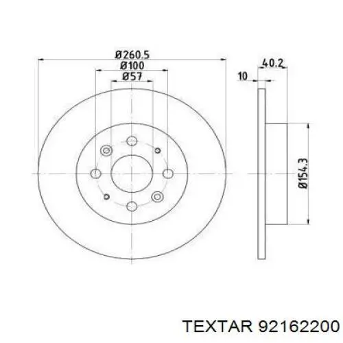 Тормозные диски 92162200 Textar