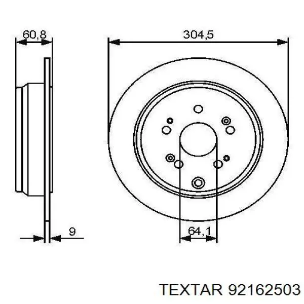 Диск гальмівний задній 92162503 Textar