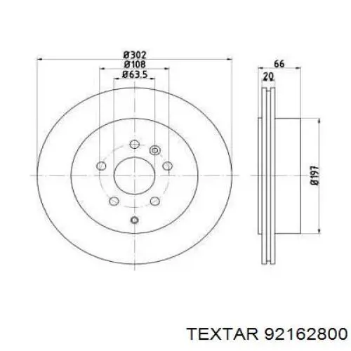 Тормозные диски 92162800 Textar