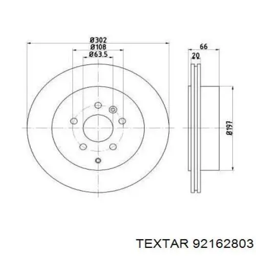 Тормозные диски 92162803 Textar