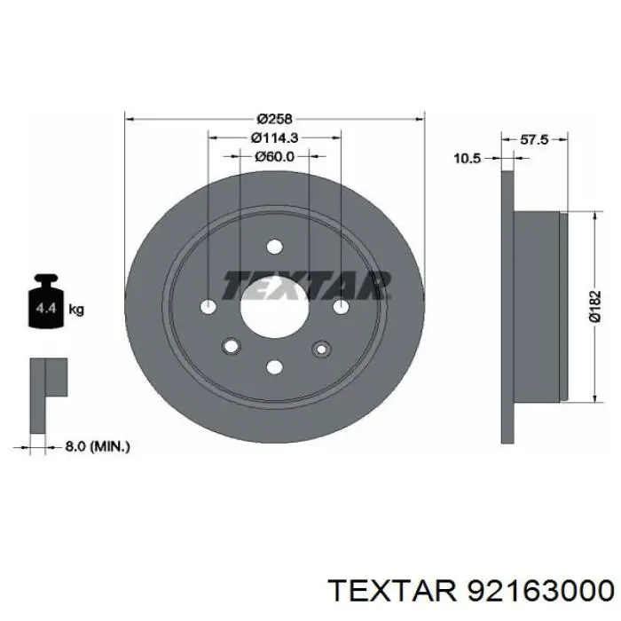 Тормозные диски 92163000 Textar