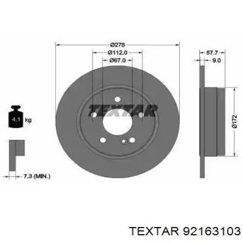 92163103 Textar тормозные диски