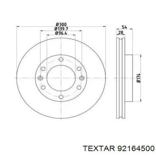 Передние тормозные диски 92164500 Textar