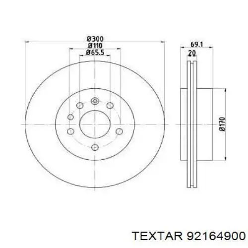 Тормозные диски 92164900 Textar