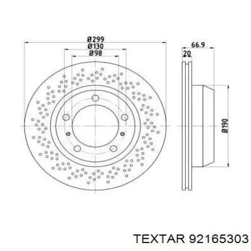 Тормозные диски 92165303 Textar