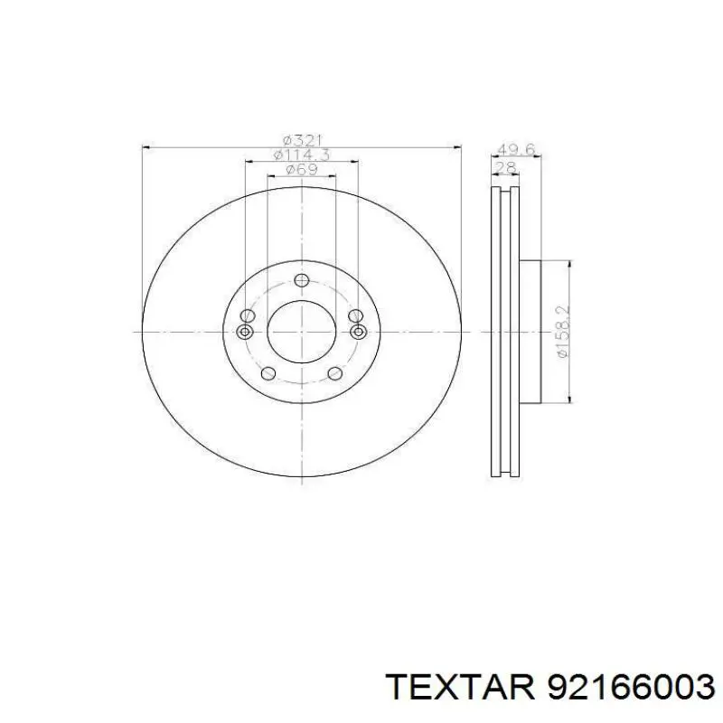 Купить 92166003 Textar Ротор тормозной