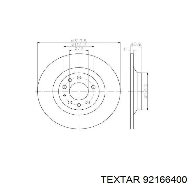 Купить 92166400 Textar Диск тормозной задний