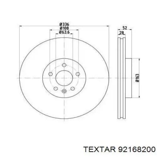 Передние тормозные диски 92168200 Textar