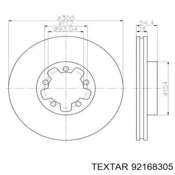 Тормозные диски 92168305 Textar