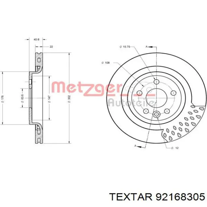 Купить 92168305 Textar Диск тормозной задний