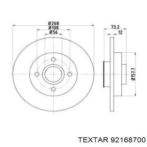 Тормозные диски 92168700 Textar