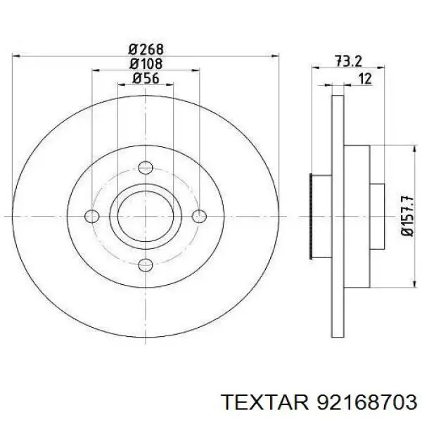 Тормозные диски 92168703 Textar