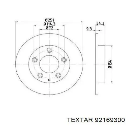 Тормозные диски 92169300 Textar