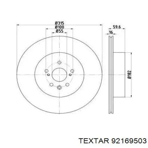 Тормозные диски 92169503 Textar