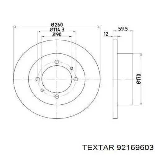 Тормозные диски 92169603 Textar