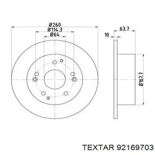 Тормозные диски 92169703 Textar