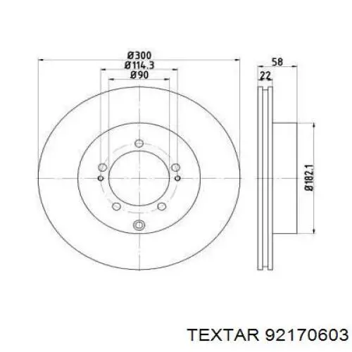 92170603 Textar диск тормозной передний