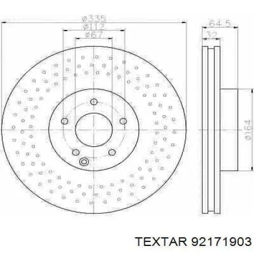 92171903 Textar диск тормозной передний