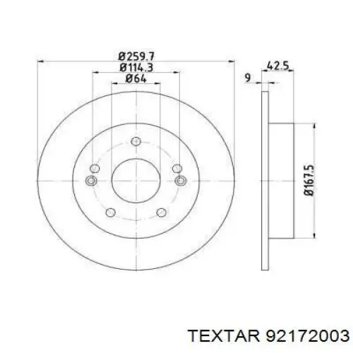 Тормозные диски 92172003 Textar