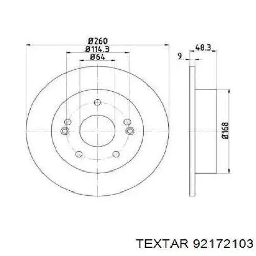 92172103 Textar тормозные диски