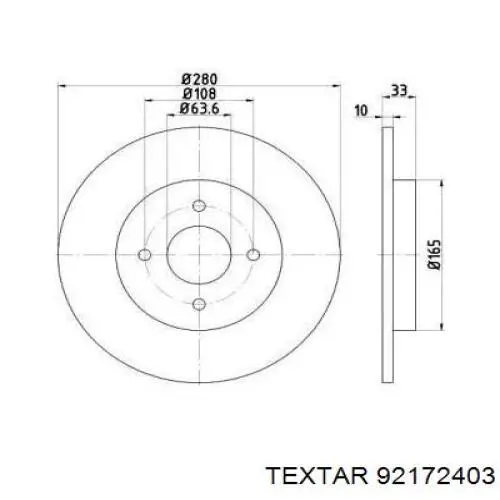 Тормозные диски 92172403 Textar