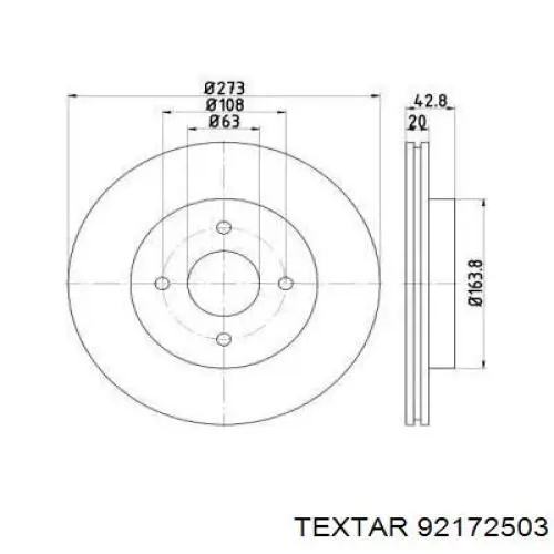 Тормозные диски 92172503 Textar