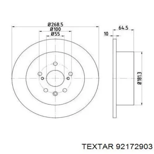 Тормозные диски 92172903 Textar