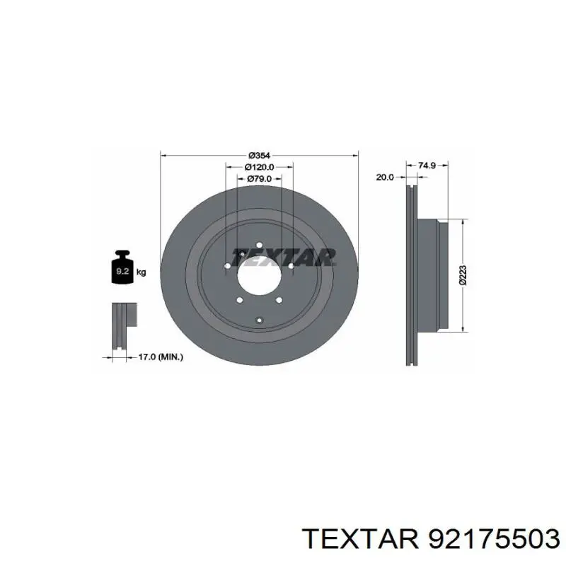 Тормозные диски 92175503 Textar