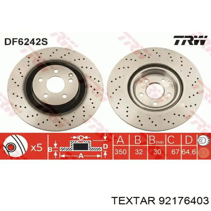 Купить 92176403 Textar Ротор тормозной