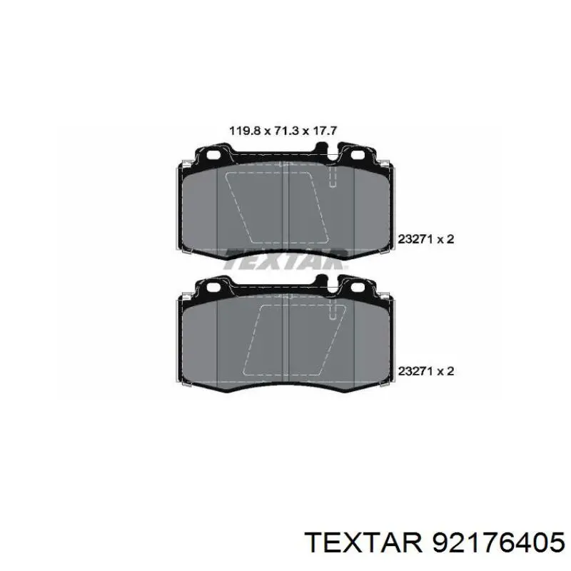 92176405 Textar Диск тормозной передний