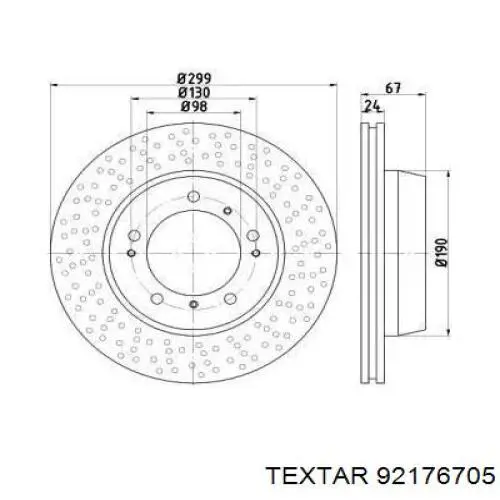 Тормозные диски 92176705 Textar