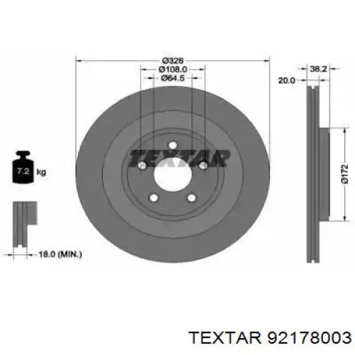 Тормозные диски 92178003 Textar